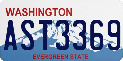 WA license plate AST3369
