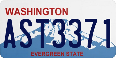 WA license plate AST3371
