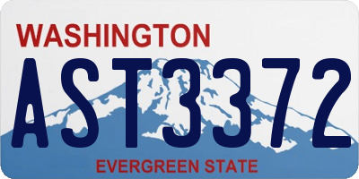 WA license plate AST3372