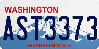 WA license plate AST3373