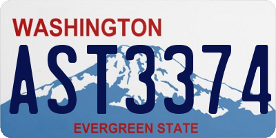 WA license plate AST3374