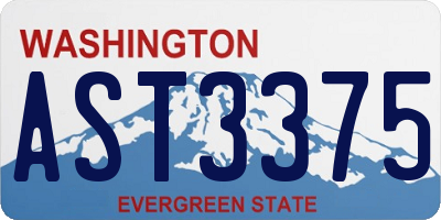 WA license plate AST3375