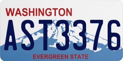 WA license plate AST3376