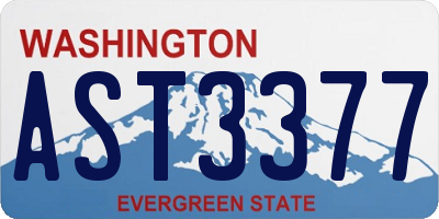 WA license plate AST3377