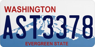 WA license plate AST3378