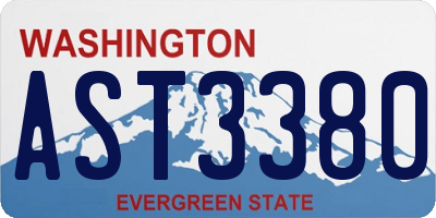 WA license plate AST3380