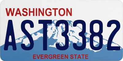 WA license plate AST3382
