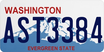 WA license plate AST3384