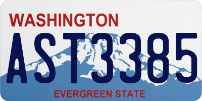 WA license plate AST3385