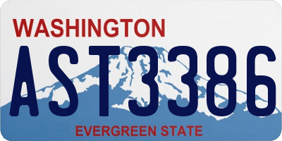 WA license plate AST3386