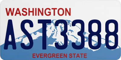 WA license plate AST3388