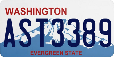 WA license plate AST3389