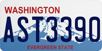 WA license plate AST3390