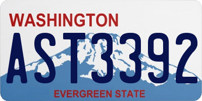 WA license plate AST3392