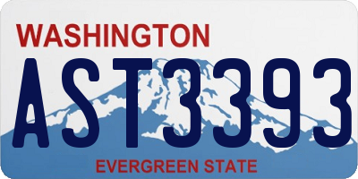 WA license plate AST3393