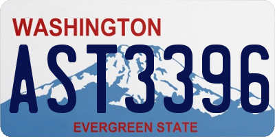WA license plate AST3396