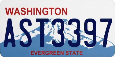 WA license plate AST3397