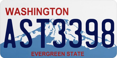 WA license plate AST3398