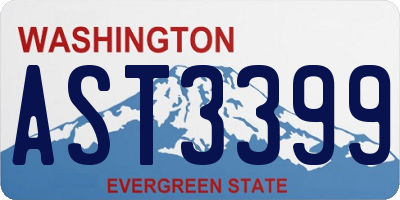 WA license plate AST3399