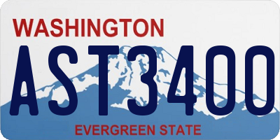 WA license plate AST3400