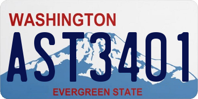 WA license plate AST3401