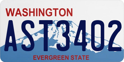 WA license plate AST3402