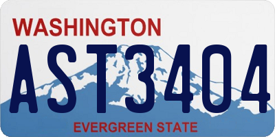 WA license plate AST3404