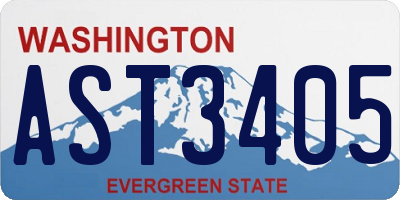WA license plate AST3405