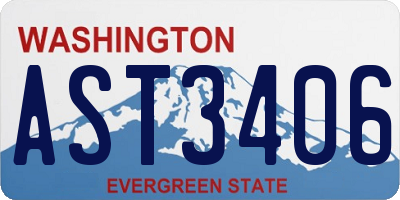 WA license plate AST3406