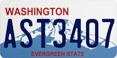 WA license plate AST3407