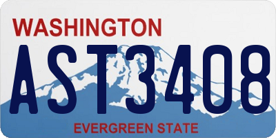 WA license plate AST3408