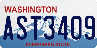WA license plate AST3409