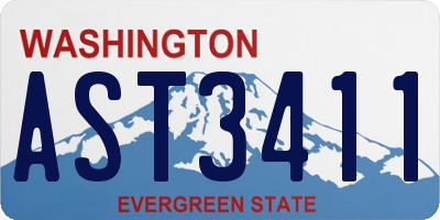 WA license plate AST3411