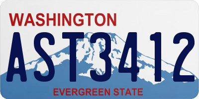 WA license plate AST3412