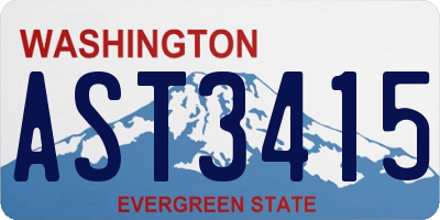 WA license plate AST3415