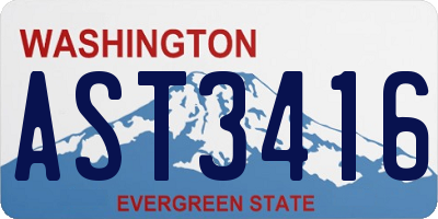 WA license plate AST3416
