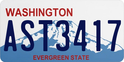 WA license plate AST3417