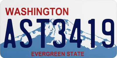 WA license plate AST3419