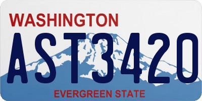 WA license plate AST3420