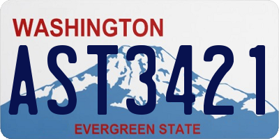 WA license plate AST3421