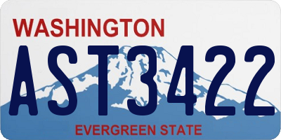 WA license plate AST3422