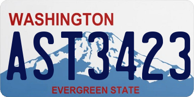 WA license plate AST3423
