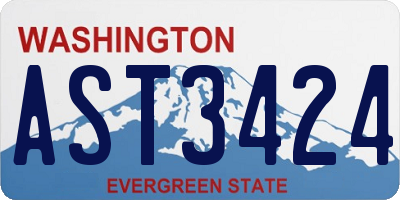 WA license plate AST3424