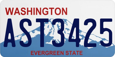 WA license plate AST3425