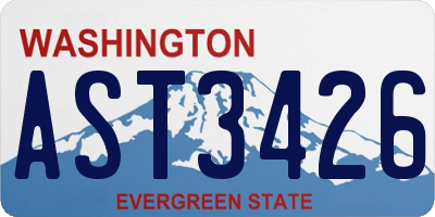 WA license plate AST3426