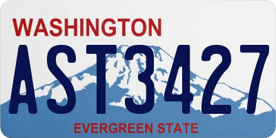 WA license plate AST3427