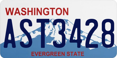 WA license plate AST3428