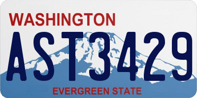 WA license plate AST3429