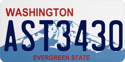 WA license plate AST3430