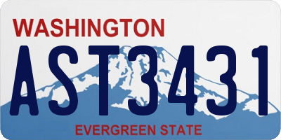WA license plate AST3431